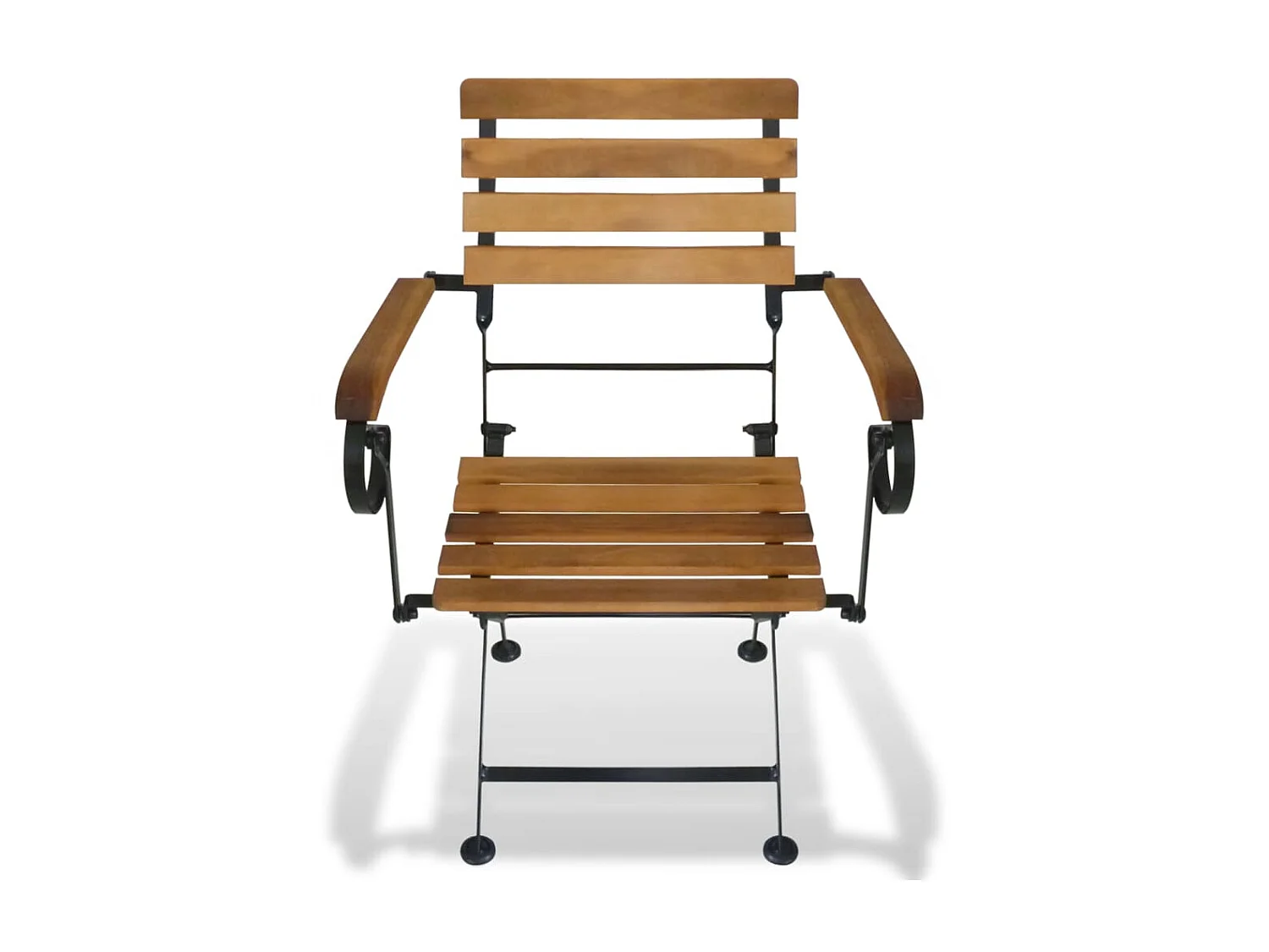 Klappbare Gartenstühle 2 Stk.| Outdoor-Stuhl Stahl und Massivholz Akazie -gkd348195