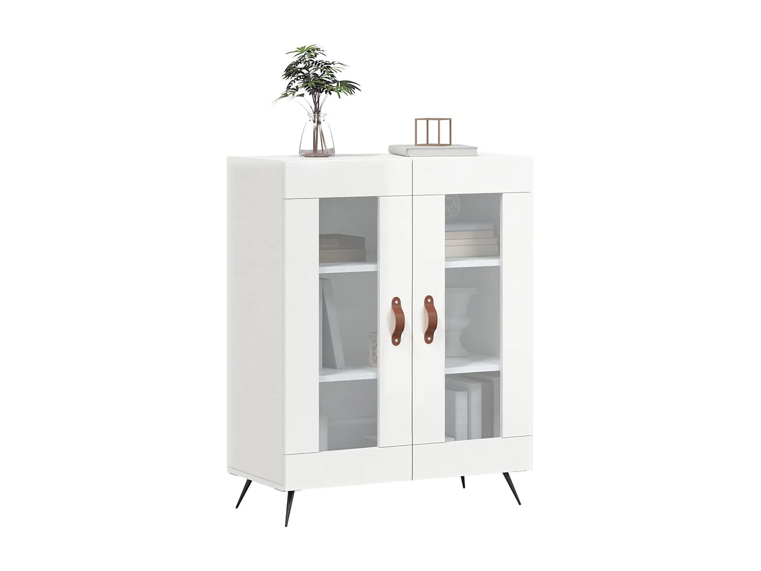 Sideboard Lowboard - Hochglanz-Weiß 69,5x34x90 cm Holzwerkstoff -RM54874