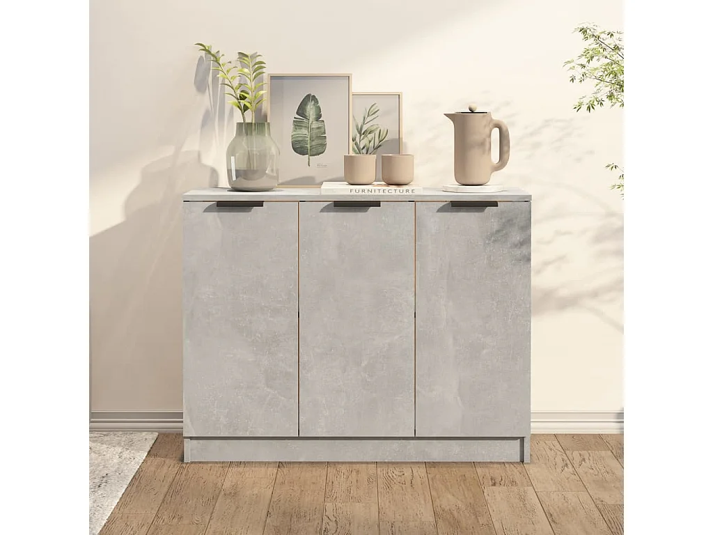 Sideboard Lowboard - Betongrau 90,5x30x70 cm Holzwerkstoff -RM39677