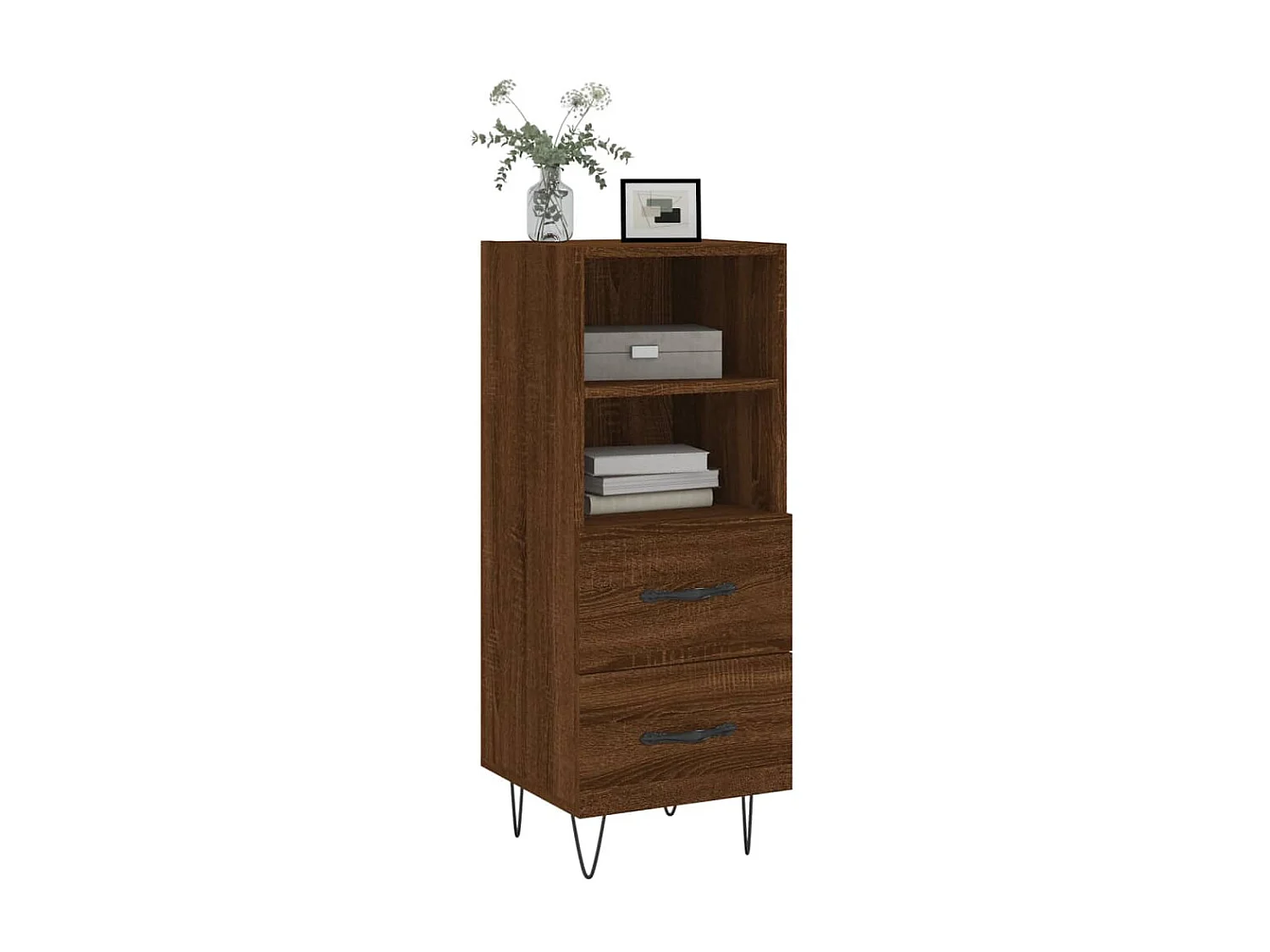 Sideboard Lowboard - Braun Eichen-Optik 34,5x34x90 cm Holzwerkstoff -RM93915