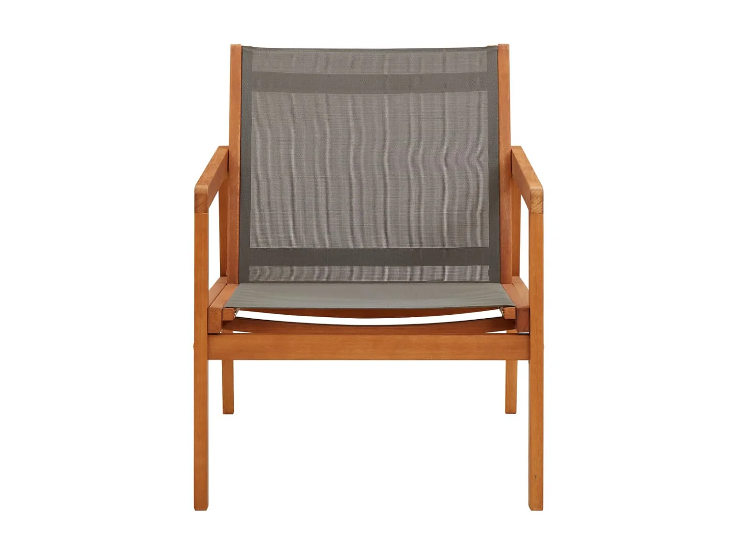 Chaise de jardin Gris Bois d'eucalyptus solide et textilène SEF21950