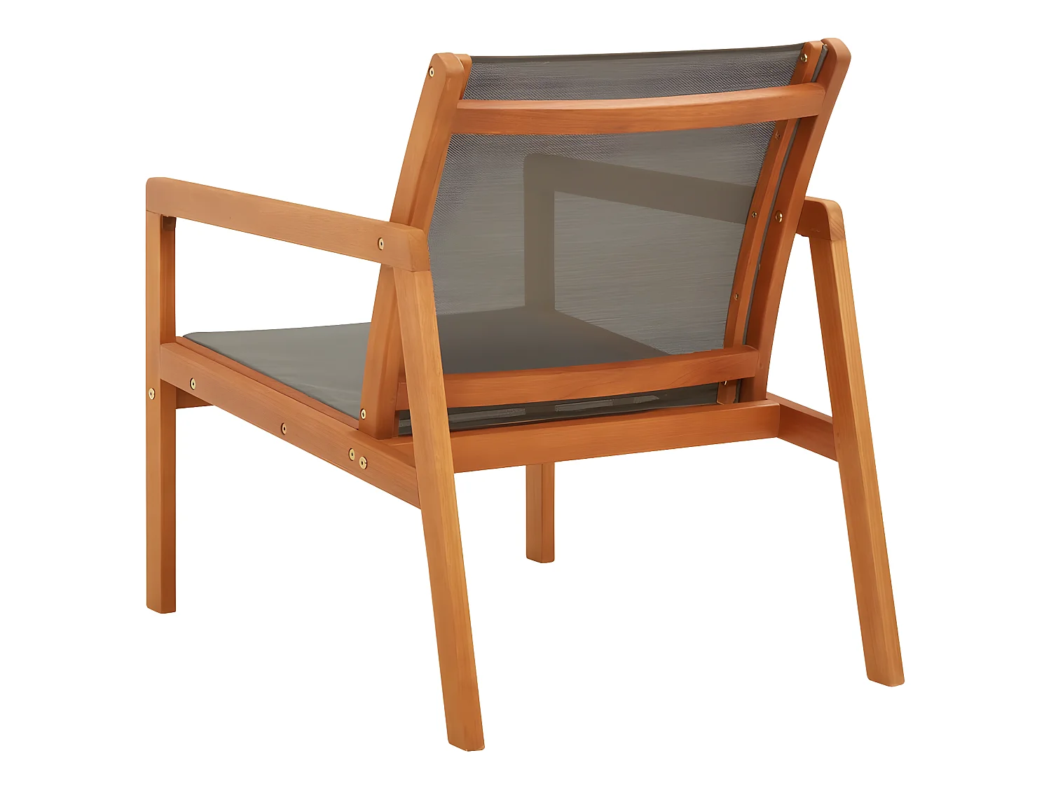 Chaise de jardin Gris Bois d'eucalyptus solide et textilène SEF21950