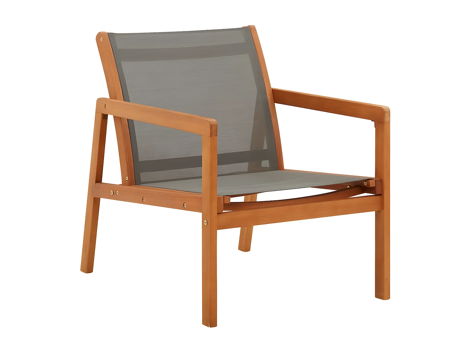 Chaise de jardin Gris Bois d'eucalyptus solide et textilène SEF21950