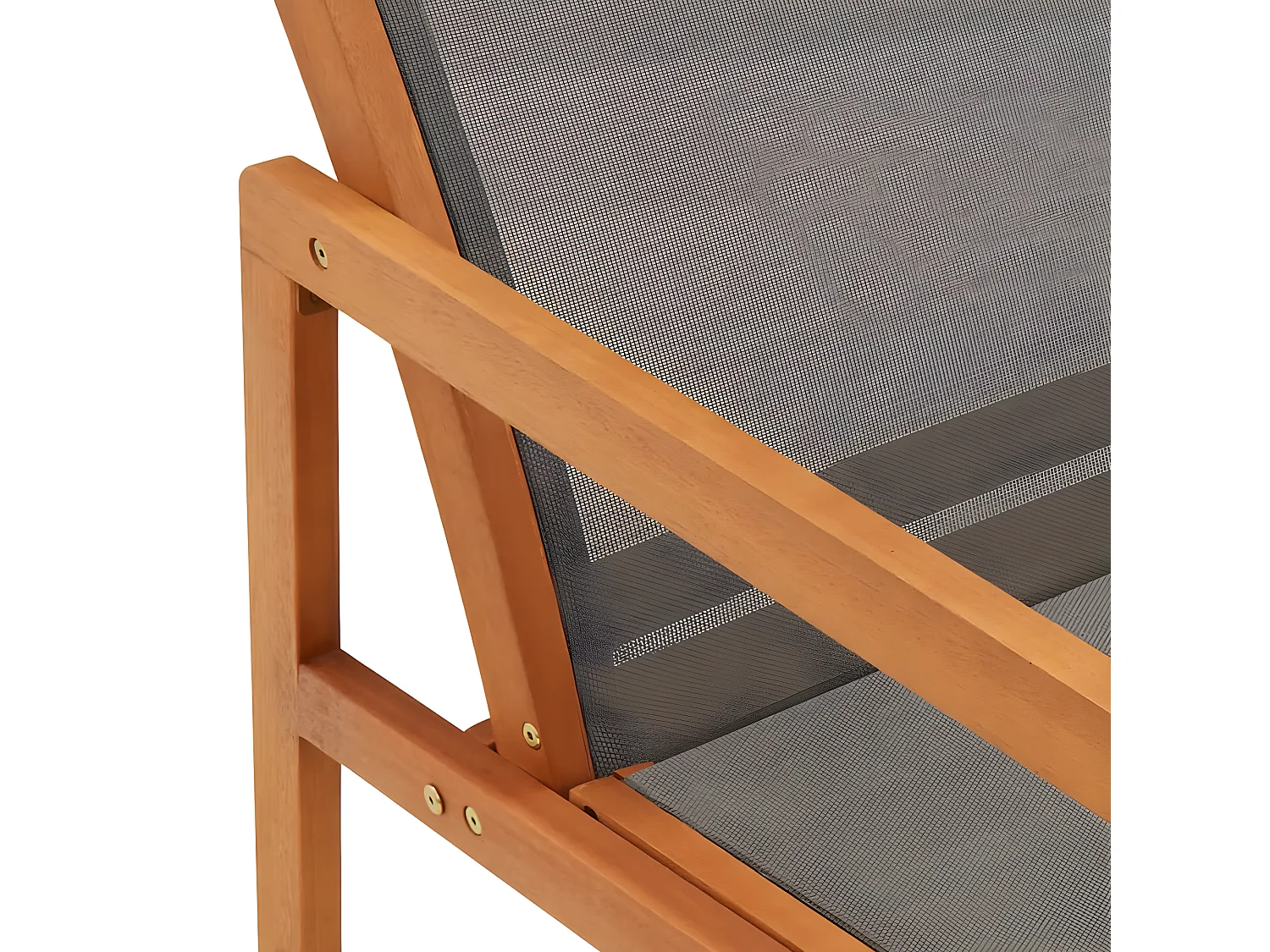 Loungestoel massief eucalyptushout en textileen grijs NL58375