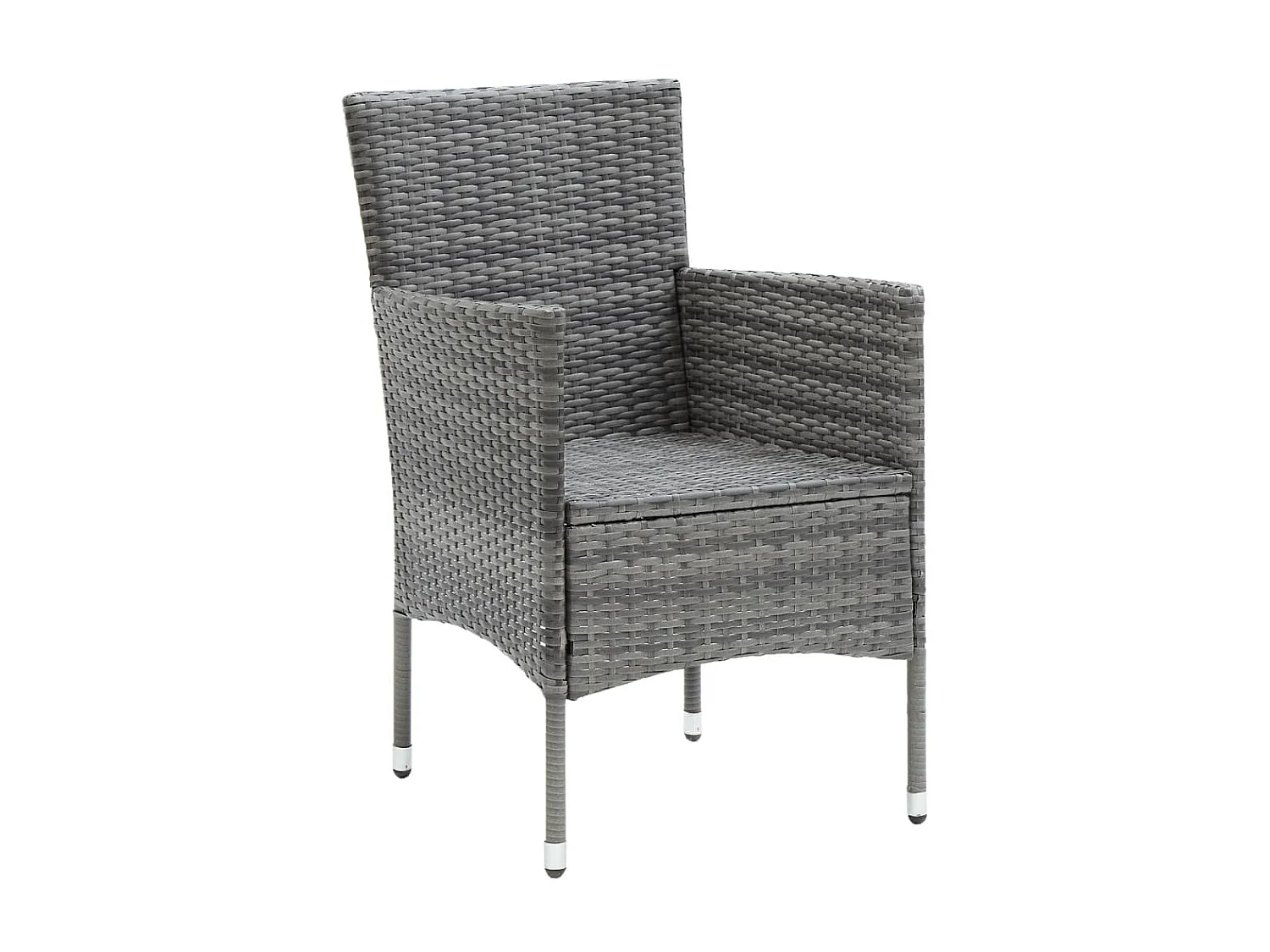 Chaises de salle à manger de jardin 4 pcs Résine tressée Gris SEF95966