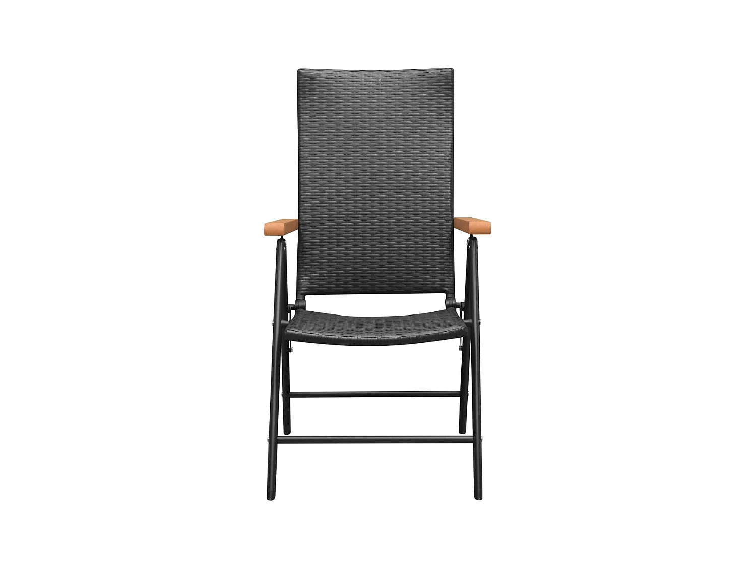 Chaises empilables de jardin 2 pcs Résine tressée Noir SEF13459
