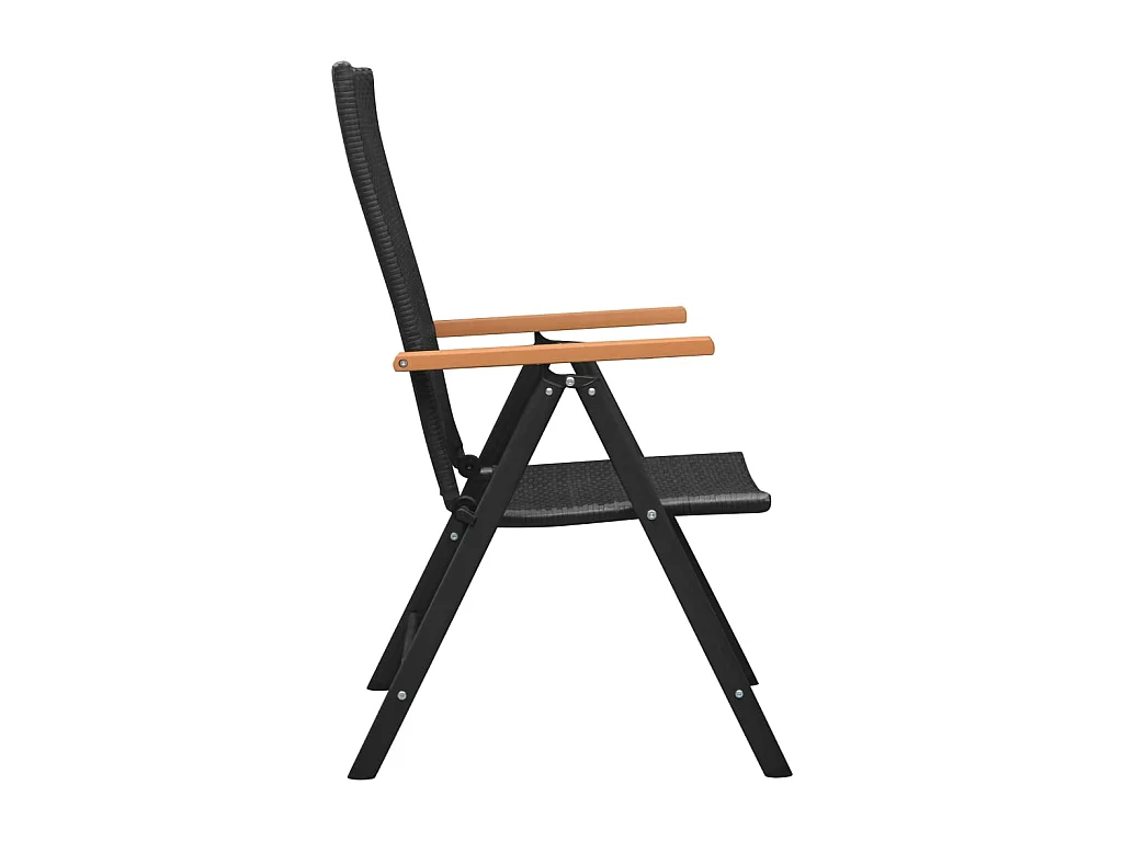 Chaises empilables de jardin 2 pcs Résine tressée Noir SEF13459