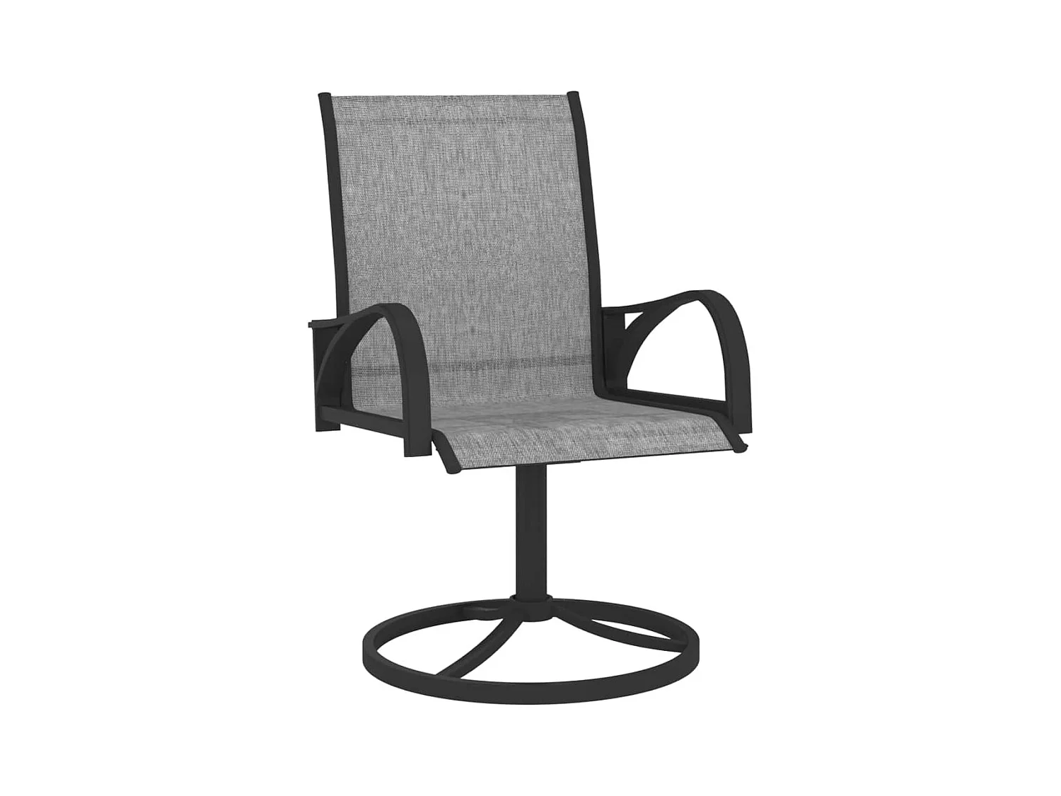 Chaises pivotantes de jardin 2 pcs Textilène et acier Gris SEF28056