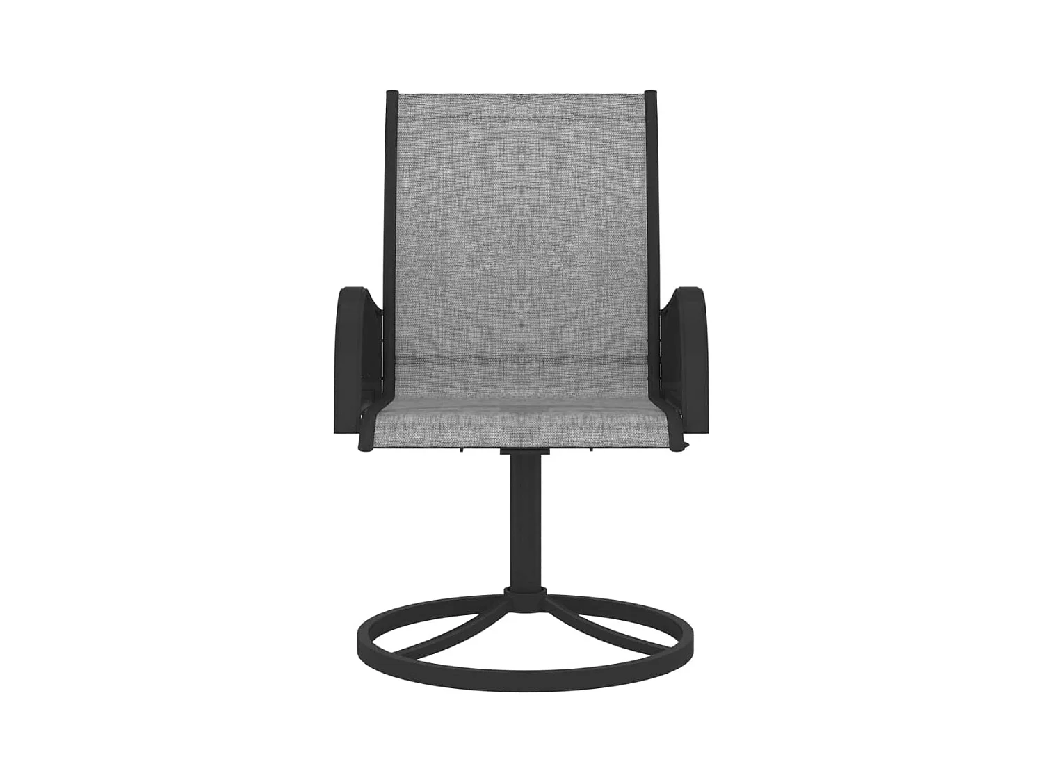Chaises pivotantes de jardin 2 pcs Textilène et acier Gris SEF28056