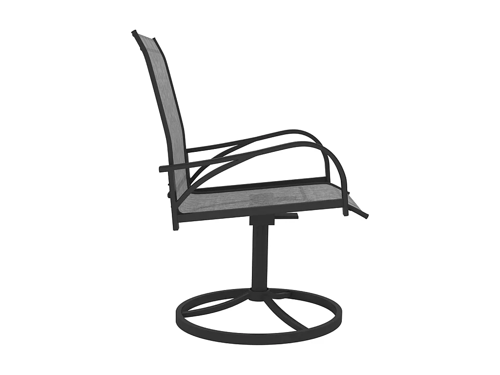 Chaises pivotantes de jardin 2 pcs Textilène et acier Gris SEF28056