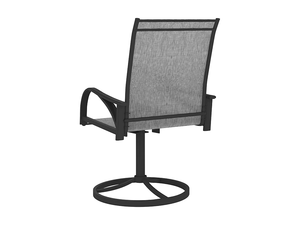 Chaises pivotantes de jardin 2 pcs Textilène et acier Gris SEF28056