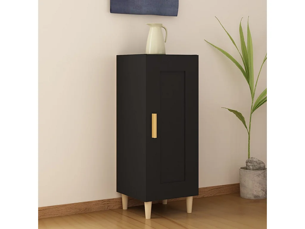 Sideboard Schwarz Anrichte 34,5x34x90 cm Holzwerkstoff -RM65238