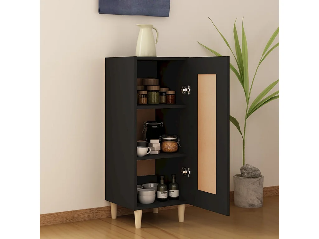 Sideboard Schwarz Anrichte 34,5x34x90 cm Holzwerkstoff -RM65238