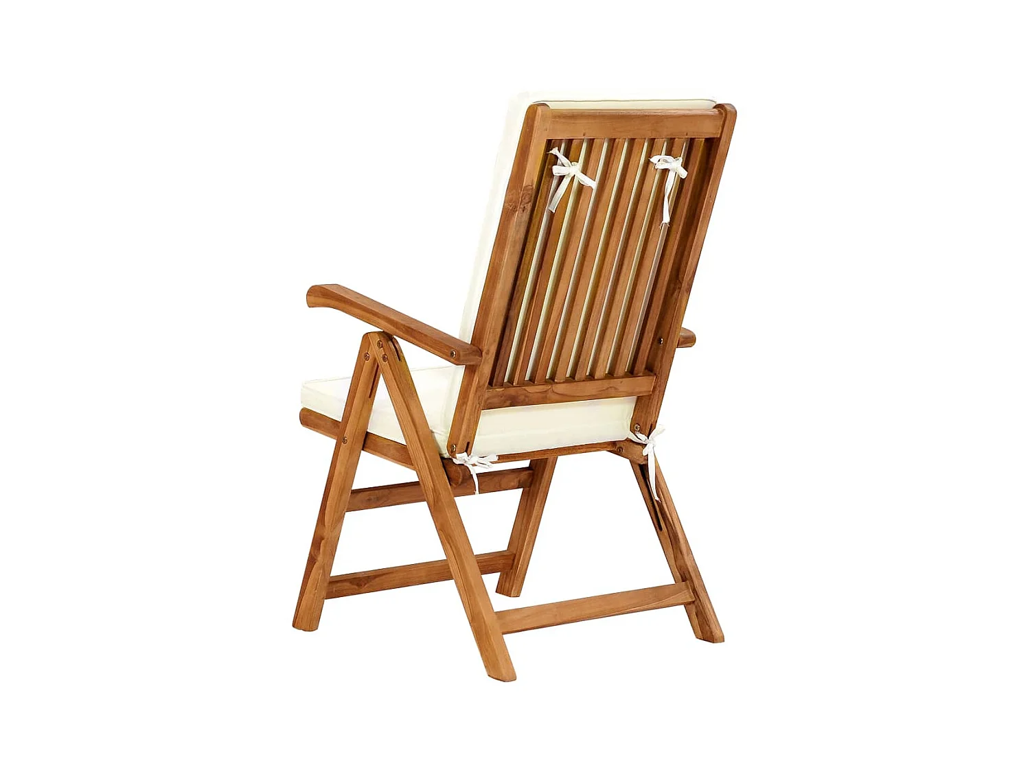 Chaises inclinables 2 pcs avec coussins Teck solide Crème SEF72103