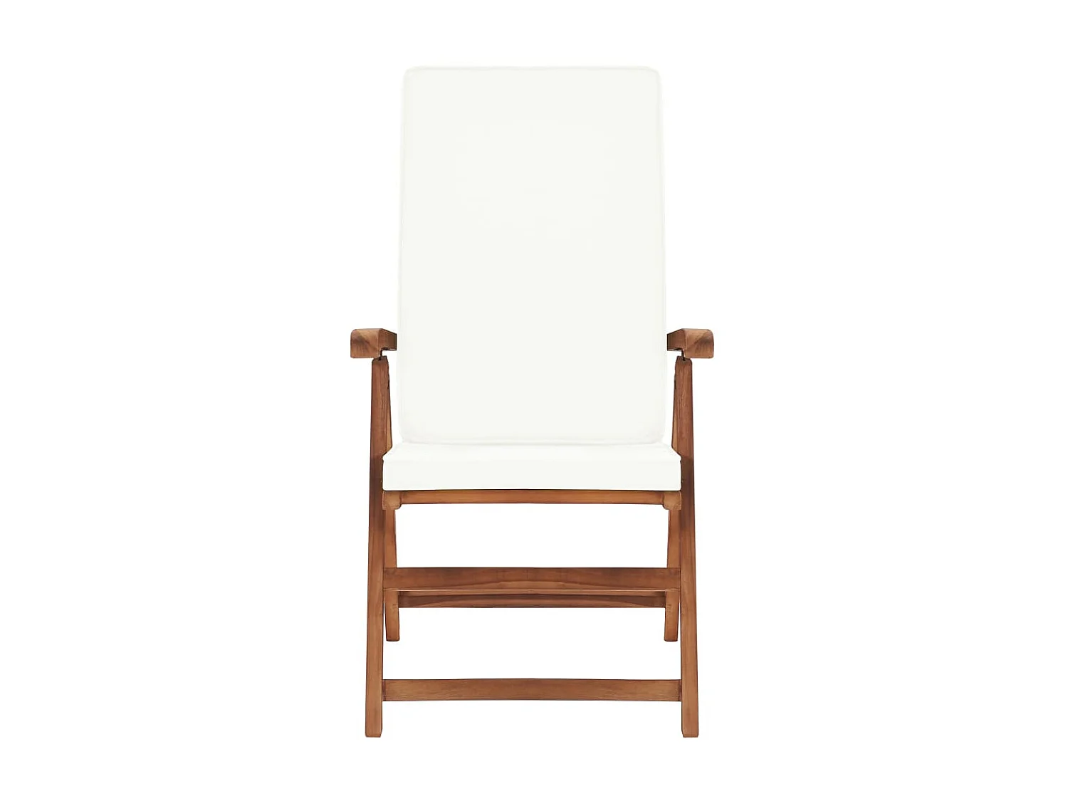 Chaises inclinables 2 pcs avec coussins Teck solide Crème SEF72103