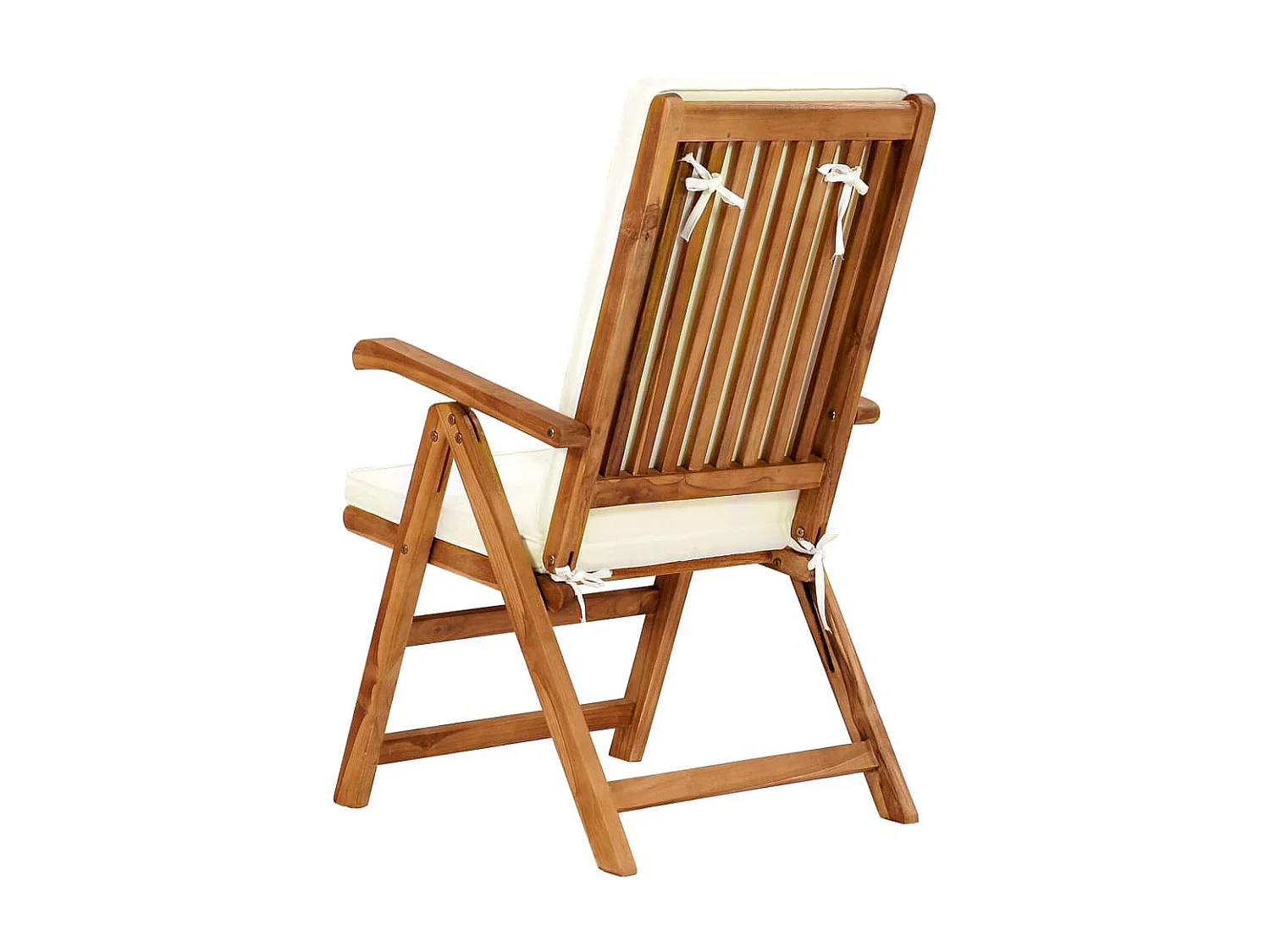 Chaises inclinables 2 pcs avec coussins Teck solide Crème SEF72103