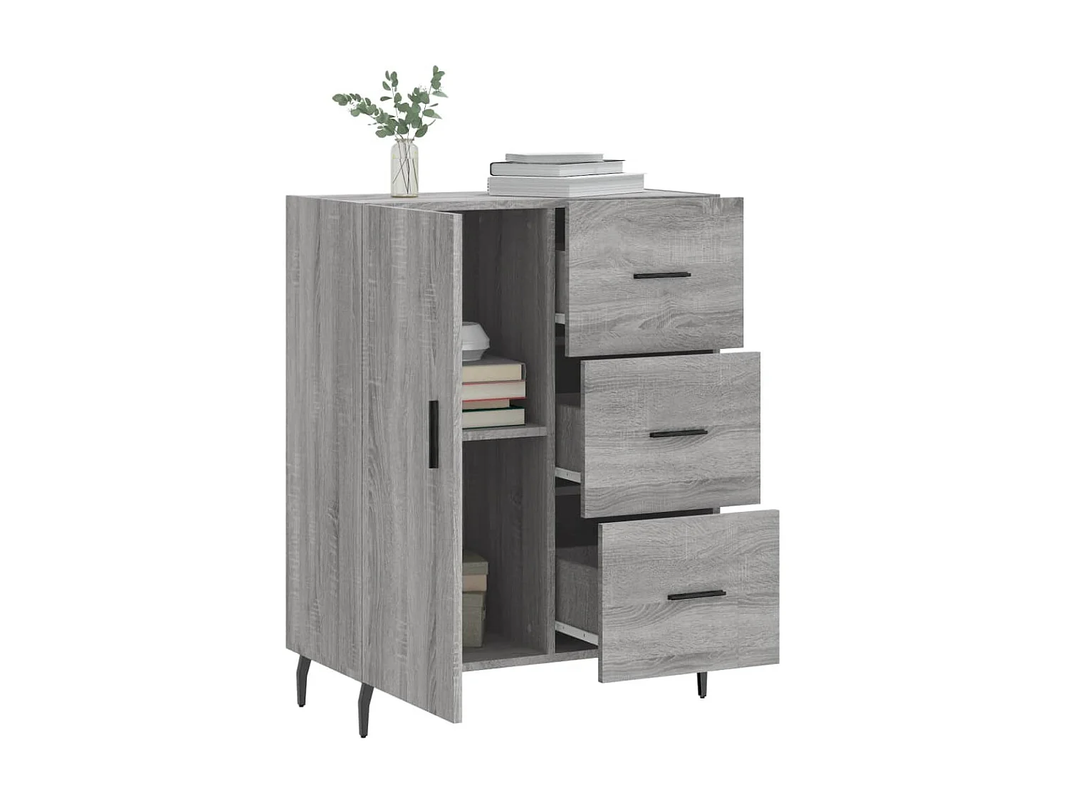 Sideboard Grau Sonoma - Lowboard 69,5x34x90 cm Holzwerkstoff -RM57716