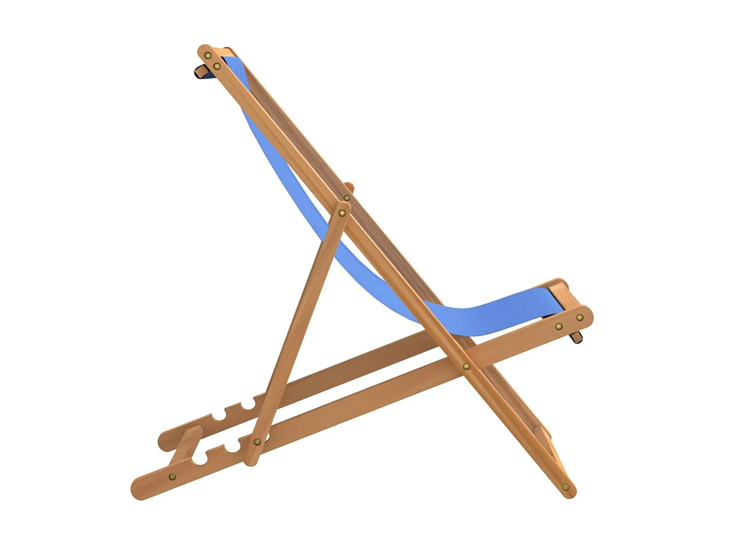 Ligstoel 56x105x96 cm teakhout blauw NL57621