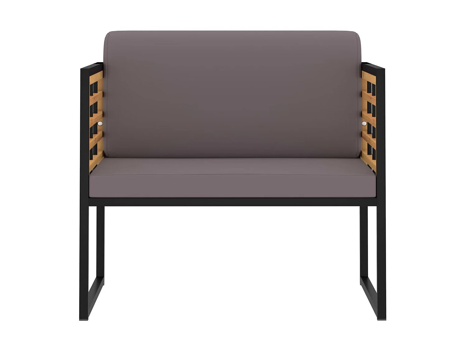 Chaises de jardin et coussins 2 pcs Bois d'acacia Gris foncé SEF36707