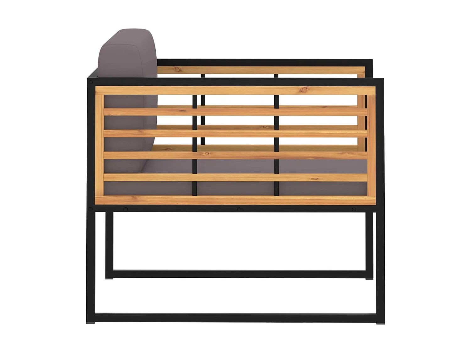 Chaises de jardin et coussins 2 pcs Bois d'acacia Gris foncé SEF36707