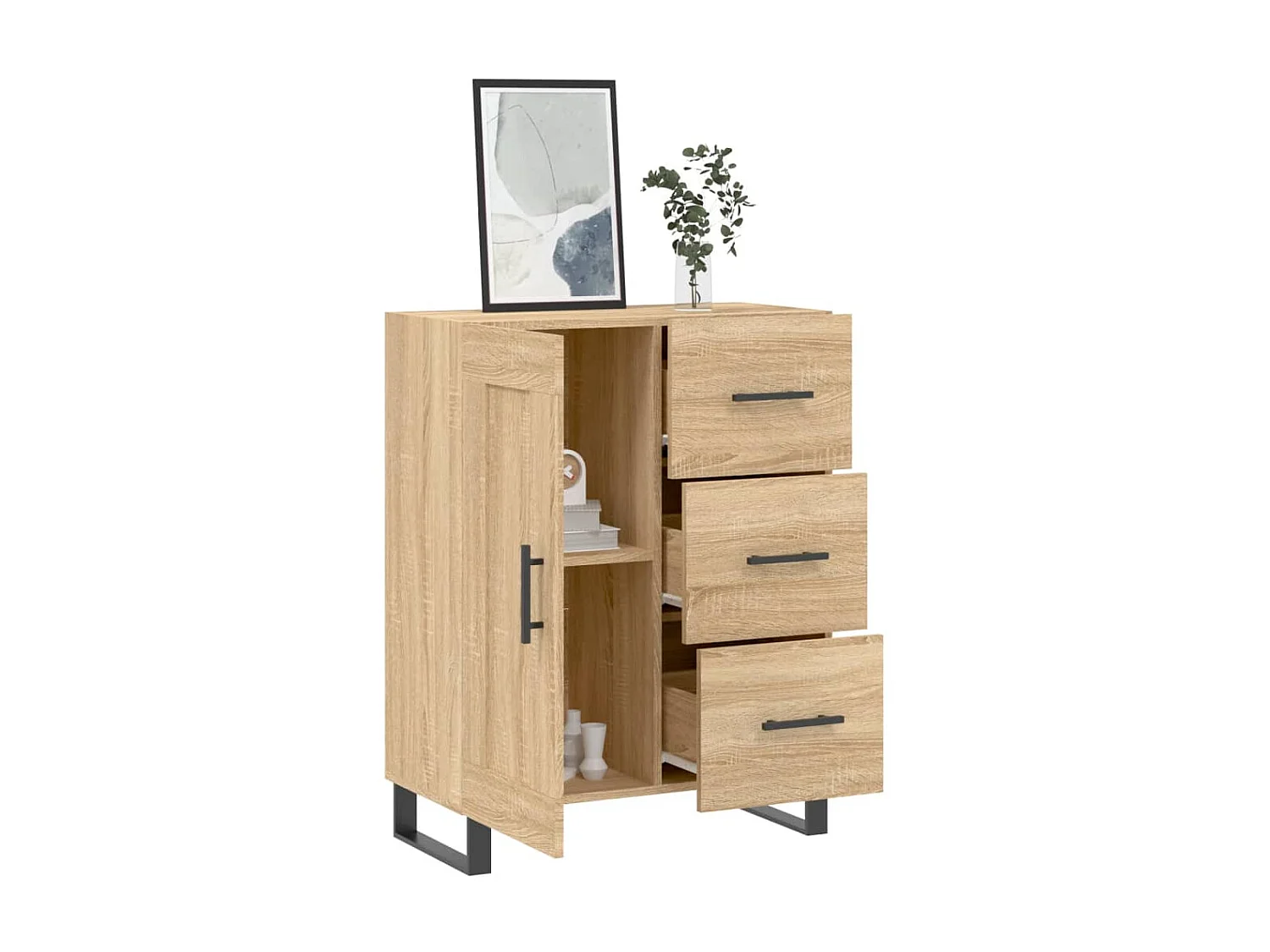 Sideboard Anrichte Sonoma-Eiche 69,5x34x90 cm Holzwerkstoff -RM90514