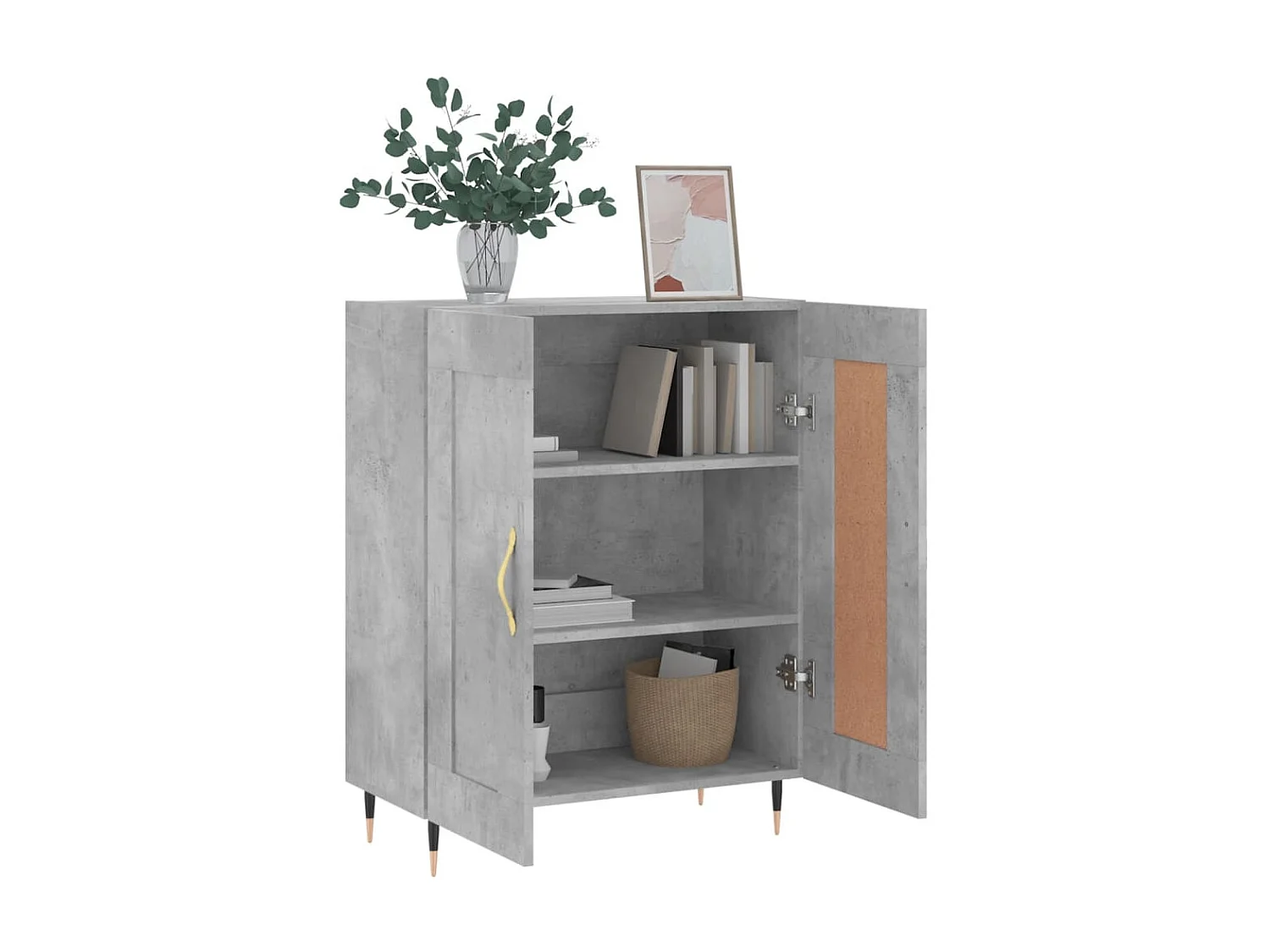 Sideboard Lowboard - Betongrau 69,5x34x90 cm Holzwerkstoff -RM82179