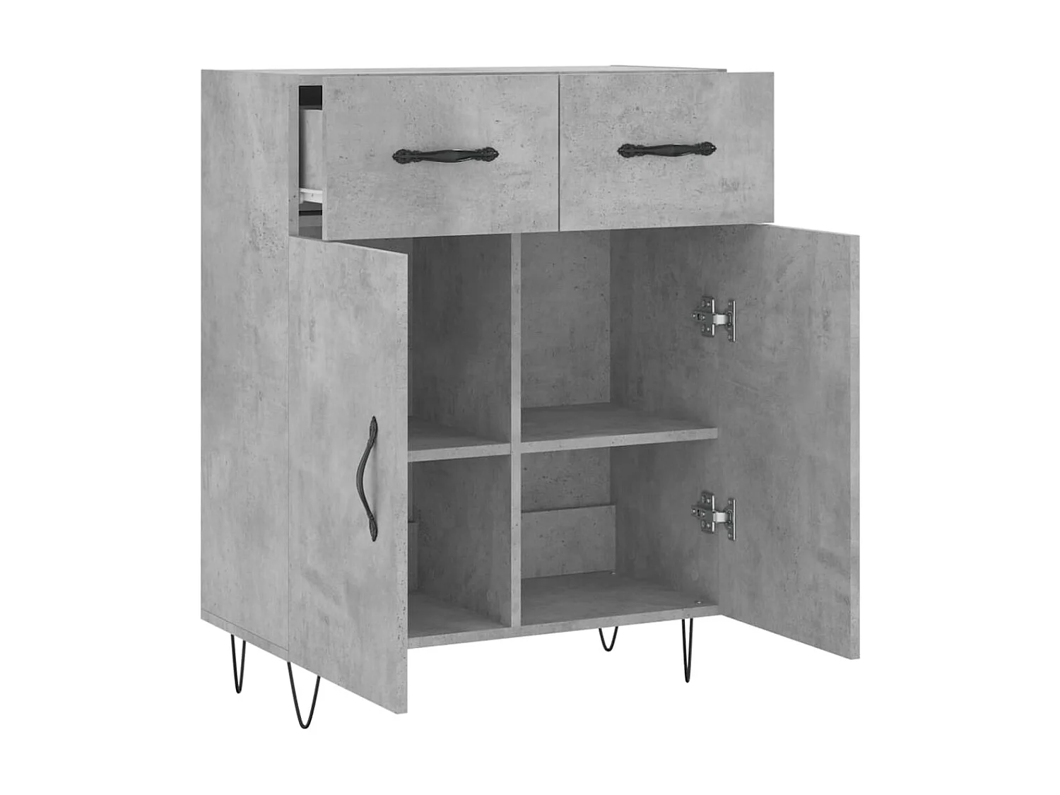 Sideboard Lowboard - Betongrau 69,5x34x90 cm Holzwerkstoff -RM34525