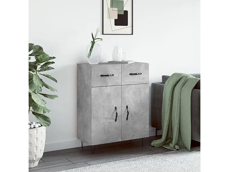 Sideboard Lowboard - Betongrau 69,5x34x90 cm Holzwerkstoff -RM34525