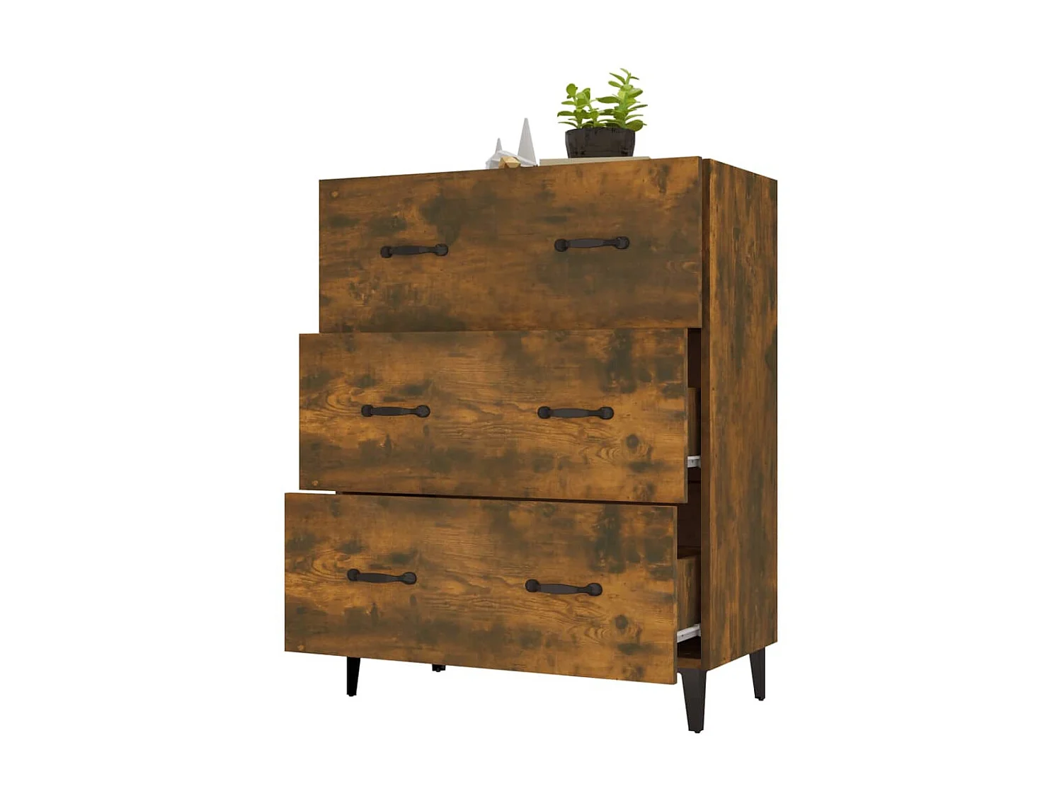 Sideboard Anrichte Räuchereiche 69,5x34x90 cm Holzwerkstoff -RM23457