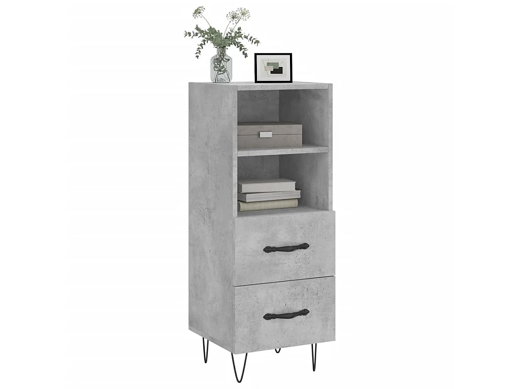 Sideboard Lowboard - Betongrau 34,5x34x90 cm Holzwerkstoff -RM69044