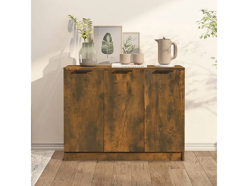 Sideboard Anrichte Räuchereiche 90,5x30x70 cm Holzwerkstoff -RM48861