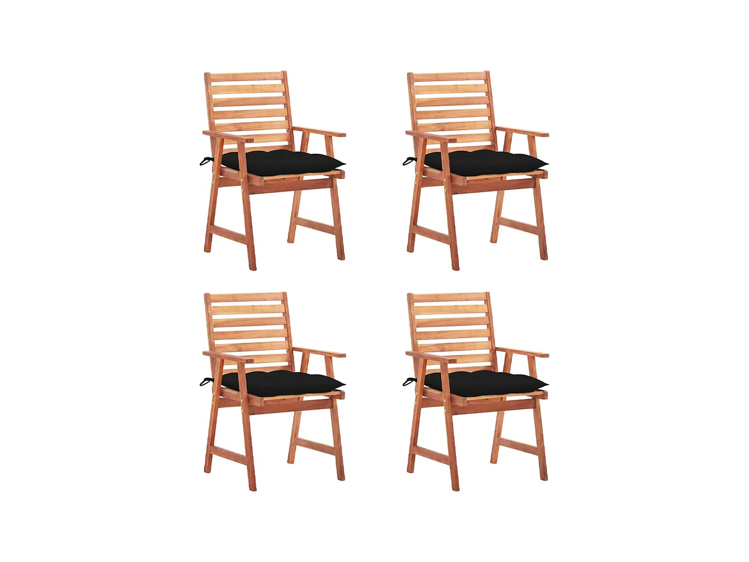 Chaises à dîner d'extérieur 4 pcs avec coussins Acacia massif SEF71931
