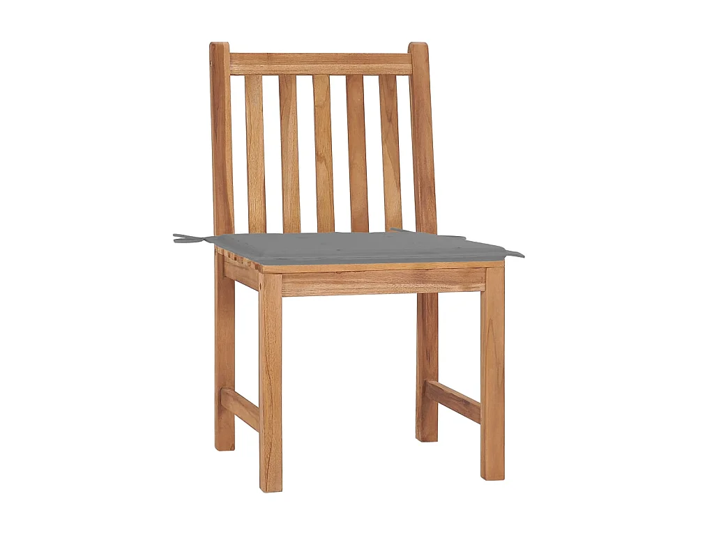 Chaises de jardin 2 pcs avec coussins Bois de teck massif SEF45379