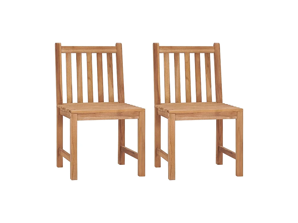Chaises de jardin 2 pcs avec coussins Bois de teck massif SEF45379