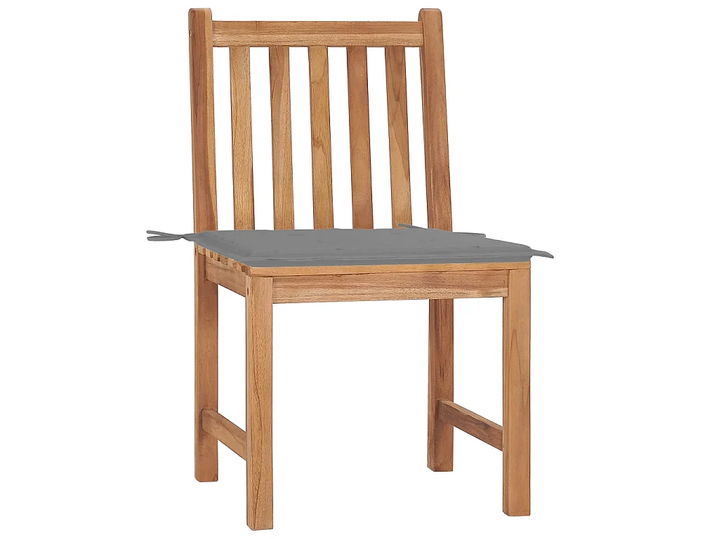 Chaises de jardin 2 pcs avec coussins Bois de teck massif SEF45379