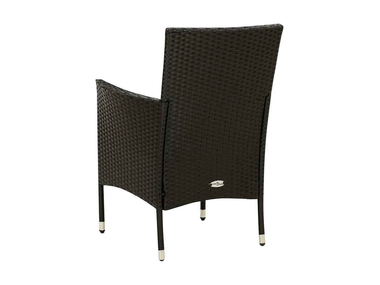 Cadeiras de jardim com almofadões 4 pcs vime PE preto PT445354