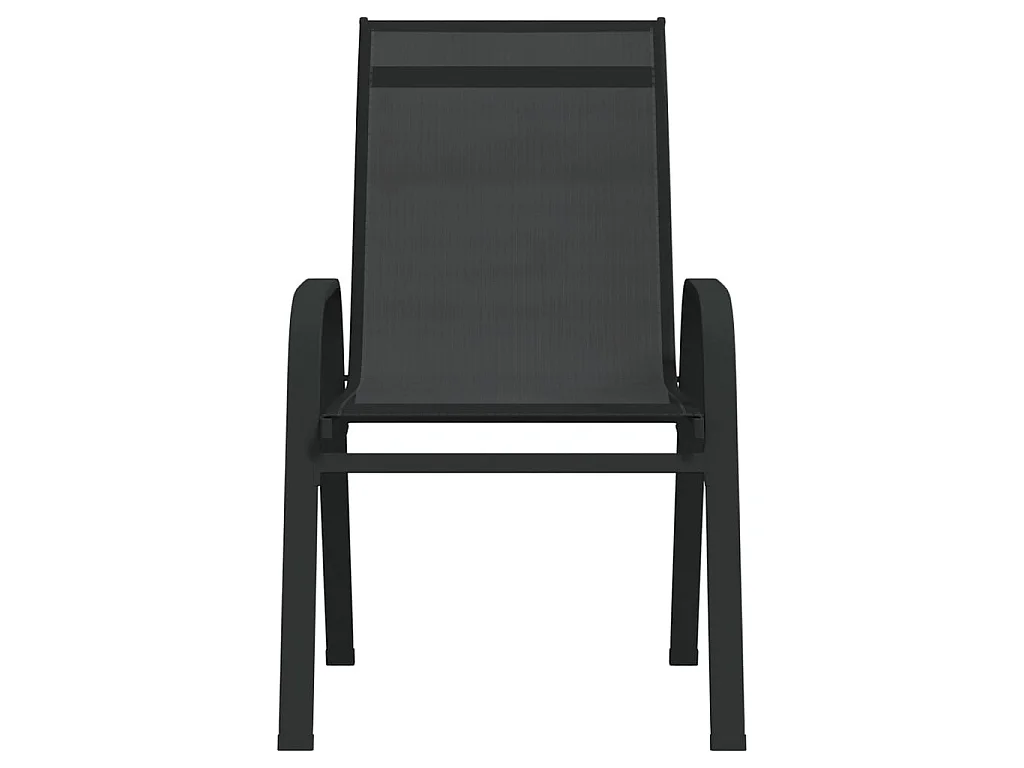 Sillas de jardín apilables 6 unidades textilene negro ES95997