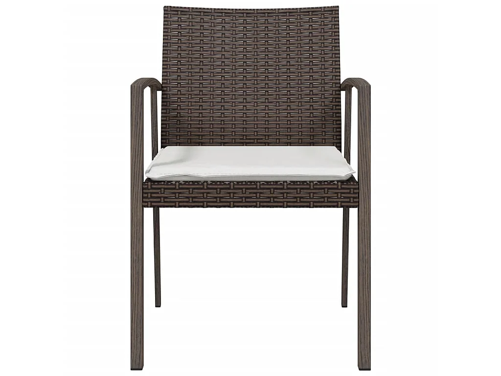 Tuinstoelen 2 st met kussens 56,5x57x83 cm poly rattan bruin NL64977