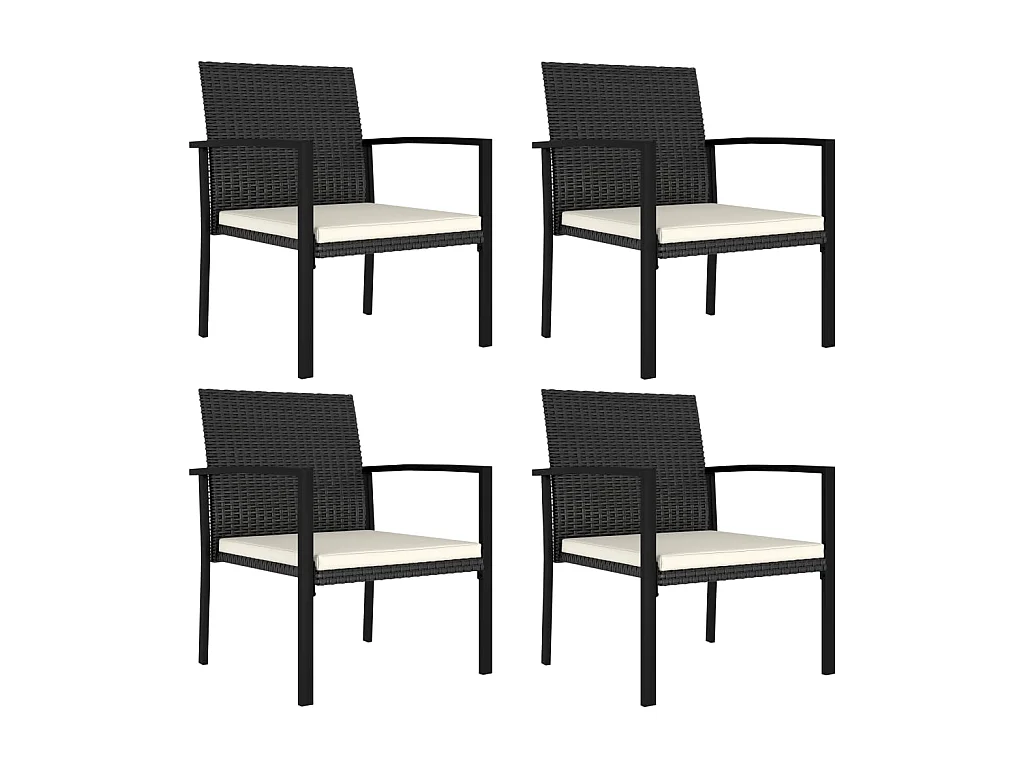 Chaises de salle à manger de jardin 4 pcs Résine tressée Noir SEF12726