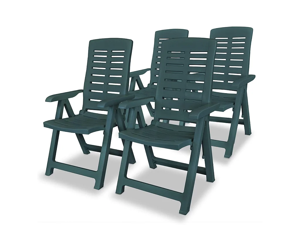 Chaises inclinables de jardin 4 pcs Plastique Vert SEF67912