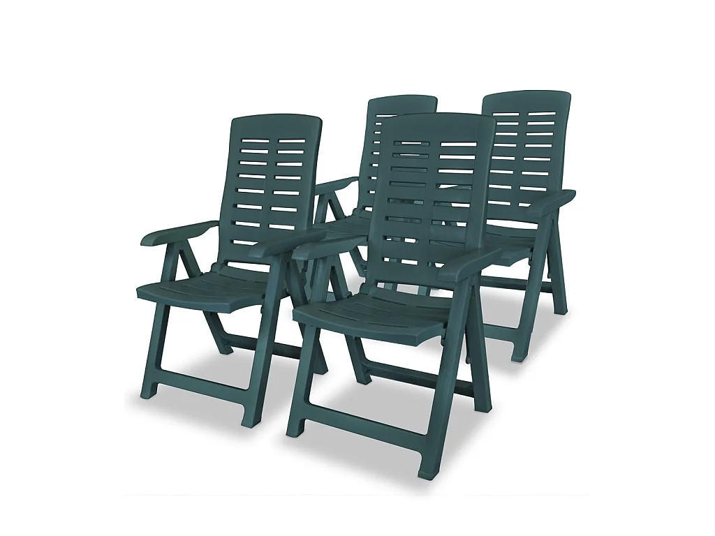 Chaises inclinables de jardin 4 pcs Plastique Vert SEF67912
