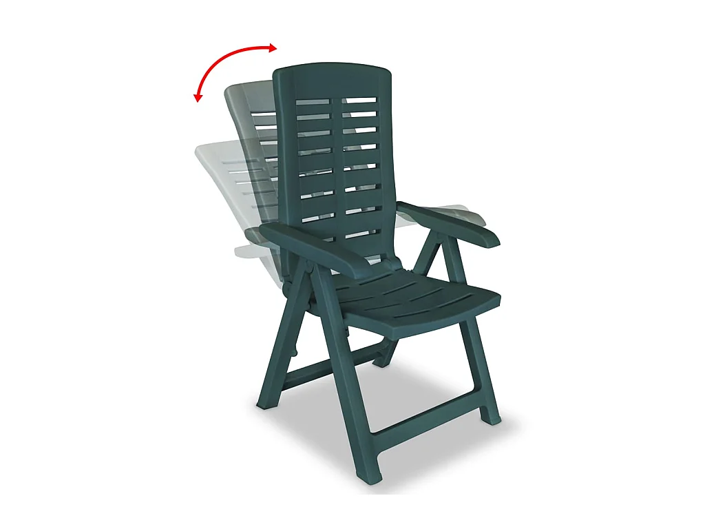 Chaises inclinables de jardin 4 pcs Plastique Vert SEF67912