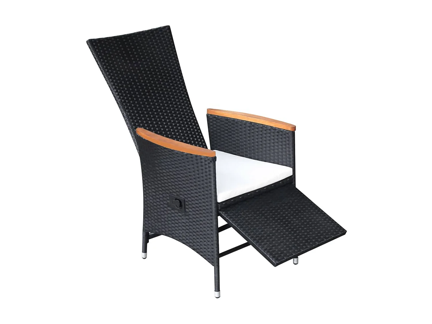 Chaise inclinable de jardin 2pc et coussins Résine tressée Noir SEF90862