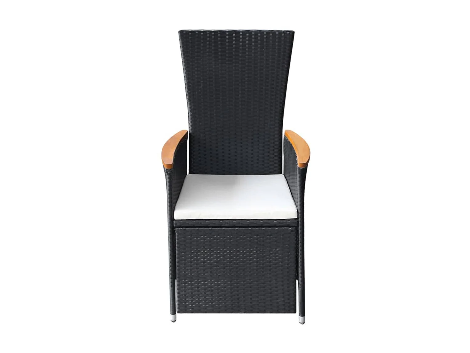 Chaise inclinable de jardin 2pc et coussins Résine tressée Noir SEF90862