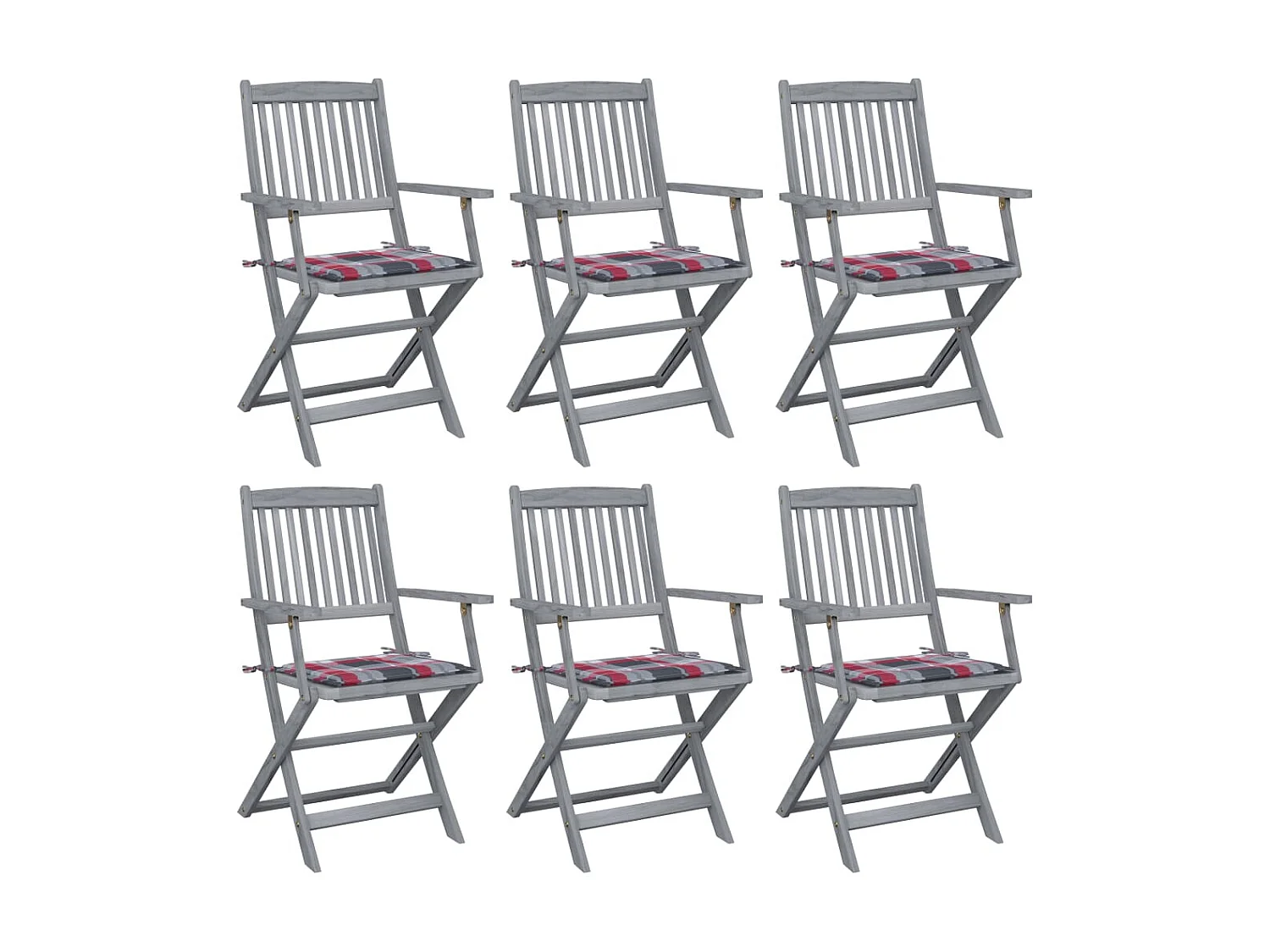 Klappbare Gartenstühle 6 Stk.| Outdoor-Stuhl mit Kissen Massivholz Akazie -gkd416162