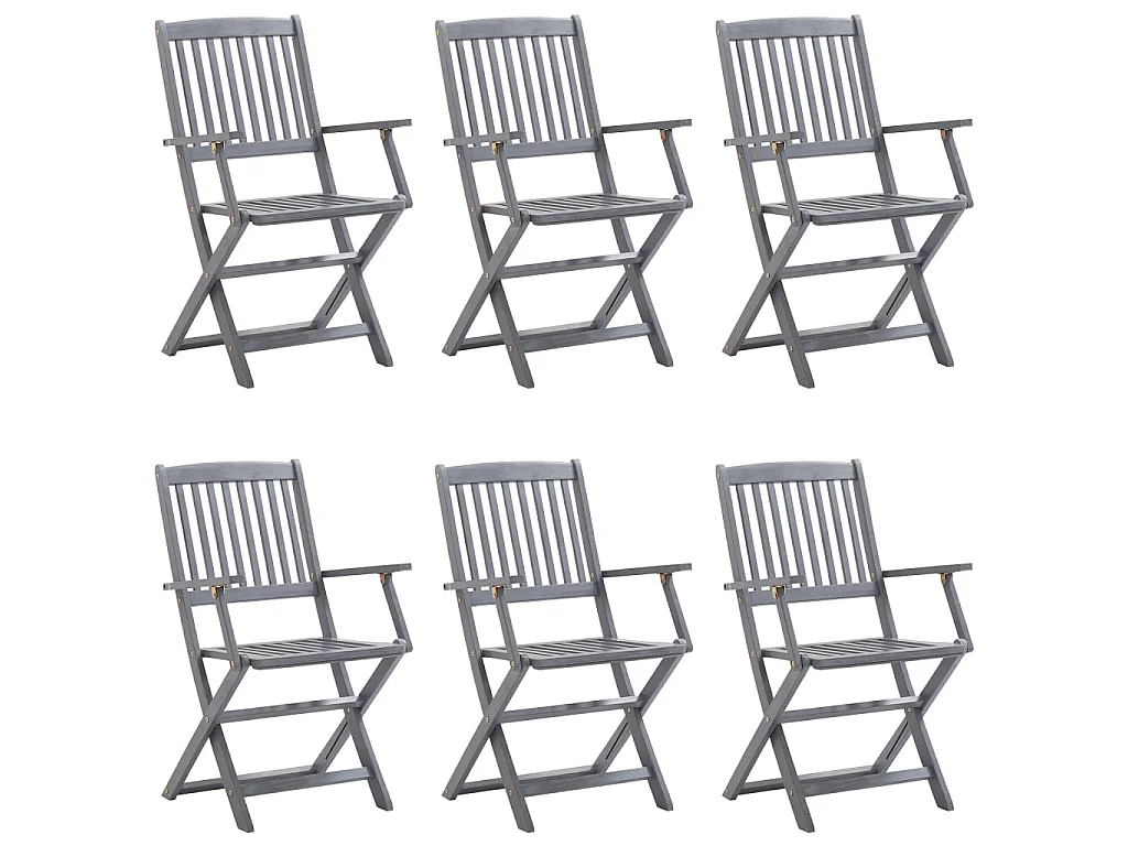 Klappbare Gartenstühle 6 Stk.| Outdoor-Stuhl mit Kissen Massivholz Akazie -gkd416162