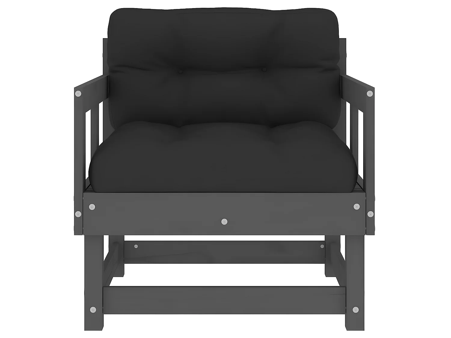 lot de 2 Chaises de jardin avec coussins gris bois de pin massif PWRS44741