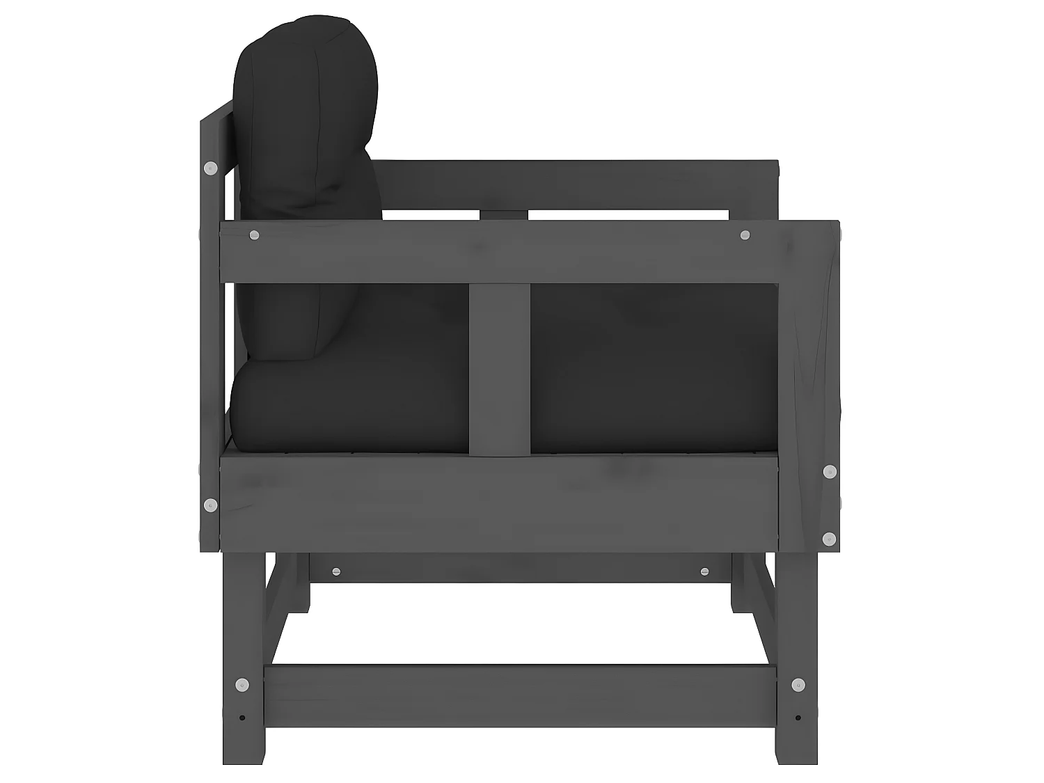 lot de 2 Chaises de jardin avec coussins gris bois de pin massif PWRS44741