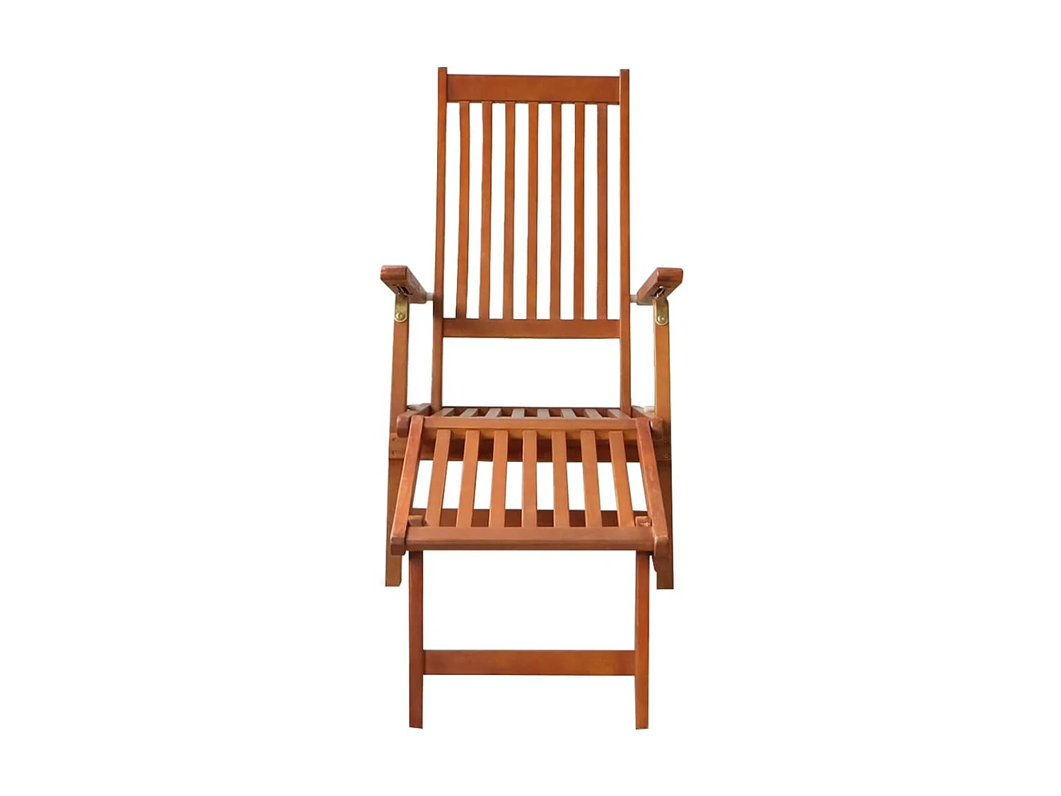 Chaise de terrasse avec repose-pied et coussin Acacia solide SEF88295