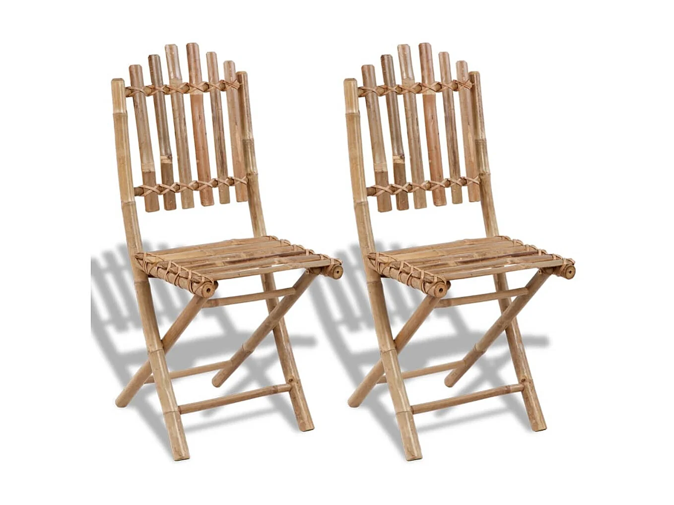 Chaises pliables de jardin 2 pcs Bambou SEF39676